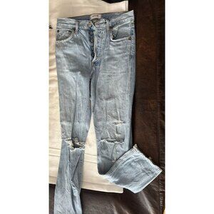 Ladies AGOLDE distressed button fly jeans JAMIE size 24